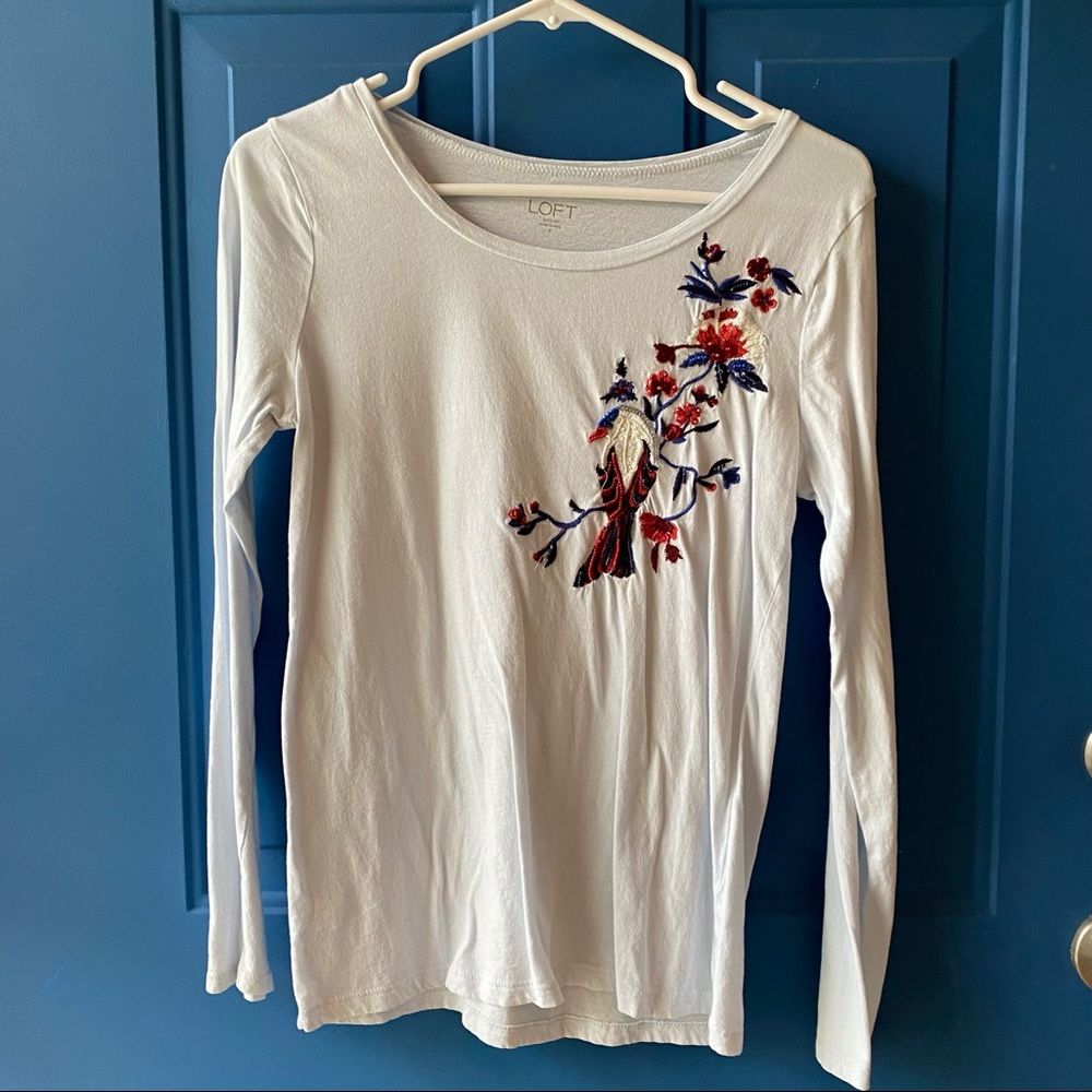 Women’s LOFT small long sleeved beaded top